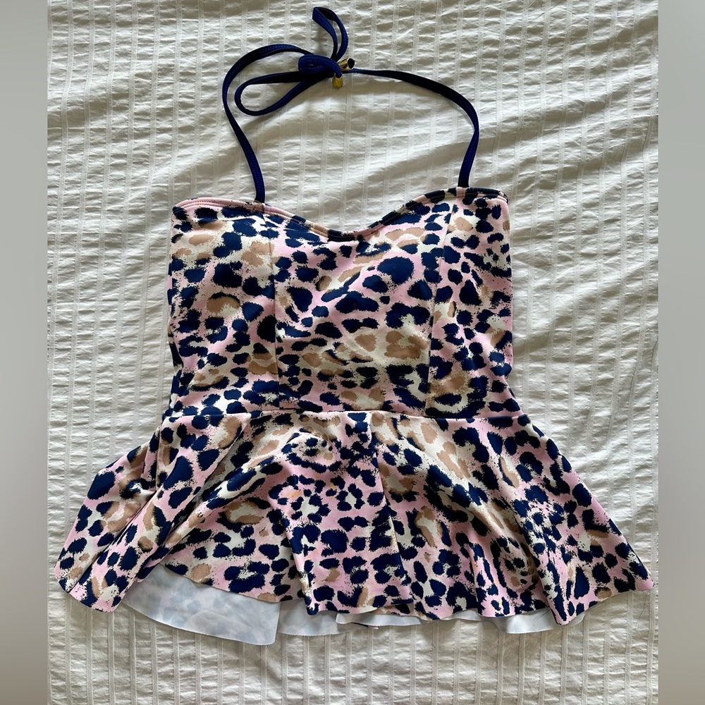 Lime Ricki peplum tankini swim top